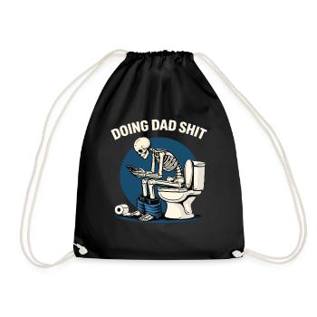 Chemise de papa drôle Humour squelette toilettes - Sac de sport léger - noir - Devant