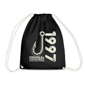 29th Birthday Gift Angler Fishing Man 1997 - Drawstring Bag - black - Front