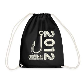 14th Birthday Gift Angler Fishing Man 2012 - Drawstring Bag - black - Front