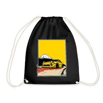 Fuji Drift Car Aufkleberkunst - Turnbeutel - Schwarz - Vorne