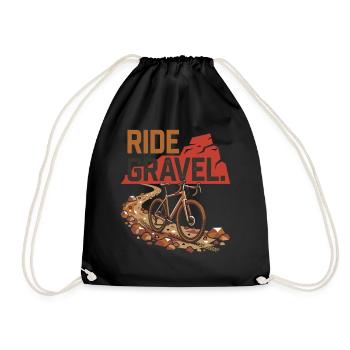 Ride Gravel Bike Offroad Bike Adventure - Drawstring Bag - black - Front
