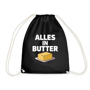 Alles In Butter funny German saying with - Drawstring Bag - black - Front