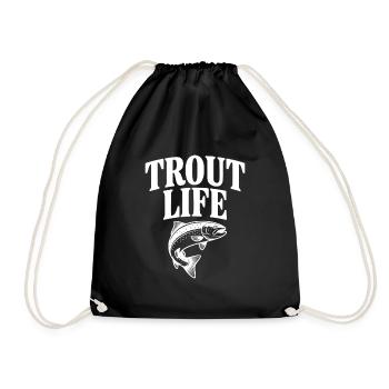 Trout Life - Drawstring Bag - black - Front