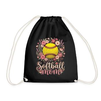 Maman de softball fleuriste Maman - Sac de sport léger - noir - Devant