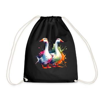 Emdengans Embden Goose - Turnbeutel - Schwarz - Vorne