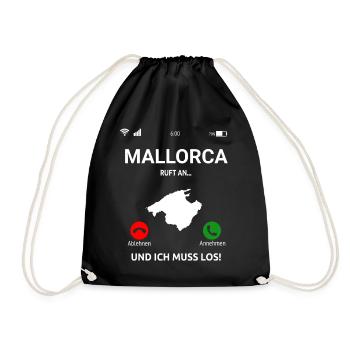 Mallorca Ruft An Urlaub Outfit Reise Malle Idee - Turnbeutel - Schwarz - Vorne
