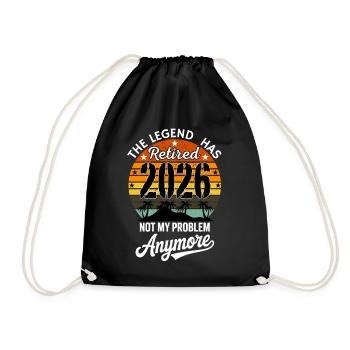 Retired 2026 Funny Retired Graphic Men Retiremet - Drawstring Bag - black - Front
