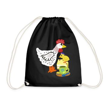 Breakfast Chicken Cake Chick Duo - Drawstring Bag - black - Front