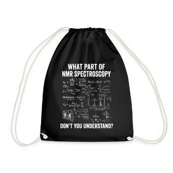 NMR Spectroscopy Nuclear Magnetic Resonance Spin - Drawstring Bag - black - Front