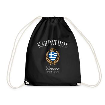 Karpathos Griechenland Wappen Krone Reise Souvenir - Turnbeutel - Schwarz - Vorne
