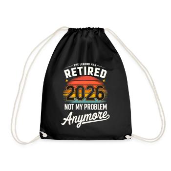 Retired 2026 Funny Retired Graphic Men Retiremet - Drawstring Bag - black - Front