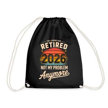 Retired 2026 Funny Retired Graphic Men Retiremet - Drawstring Bag - black - Front