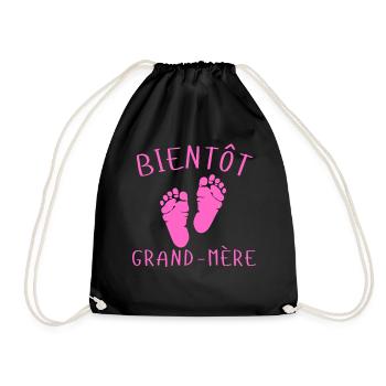 Bientôt Grand-Mère Pieds Roses - Sac de sport léger - noir - Devant