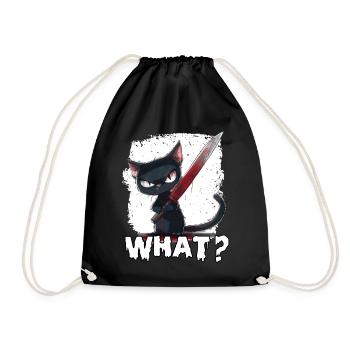 Horror Cat Halloween Party T Kitten Costume - Drawstring Bag - black - Front