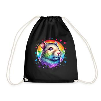 Degu Geschenk - Turnbeutel - Schwarz - Vorne