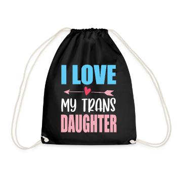 LGBT Pride Month - I Love My Trans Daughter - Drawstring Bag - black - Front