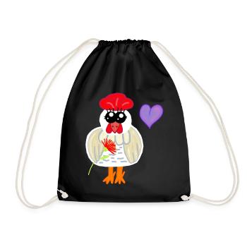 Cœur de poulet poulet pour l’anniversaire de la fête des mères - Sac de sport léger - noir - Devant