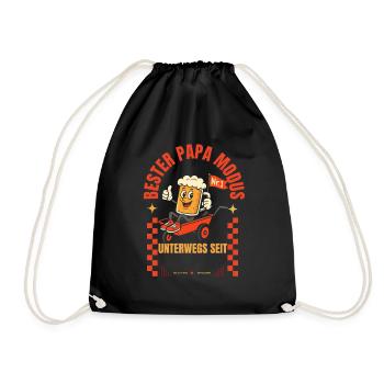 Bester Papa Bier Personalisiert Vatertagsgeschenk - Turnbeutel - Schwarz - Vorne