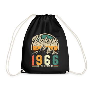 1966 Vintage Retro Geburtstagsgeschenk - Turnbeutel - Schwarz - Vorne