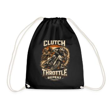 Dirtbike Dirt Bike Motocross Clutch Throttle - Drawstring Bag - black - Front