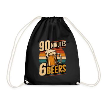 90 Minutes 6 Beers - Turnbeutel - Schwarz - Vorne