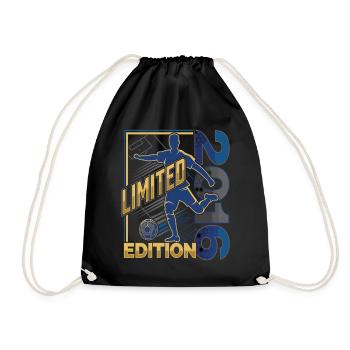 Limited Edition 2016 Fußball Geburtstag - Turnbeutel - Schwarz - Vorne