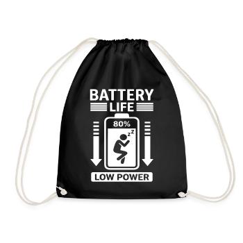Battery Life Low Power Humor Akku Leer - Turnbeutel - Schwarz - Vorne