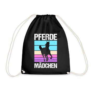 Reiten Pferdeliebhaber Reiterhof Pferde - Turnbeutel - Schwarz - Vorne