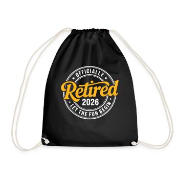Retired 2026 Funny Retired Graphic Men Retirement - Drawstring Bag - black - Front