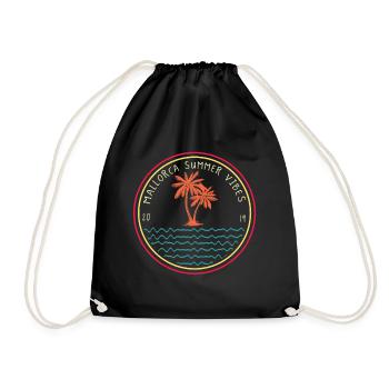 Mallorca Summer vipe Paradise Holiday Trip Vibes - Drawstring Bag - black - Front