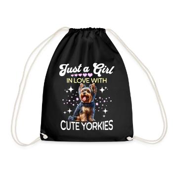 Yorkshire Terrier Girl - Drawstring Bag - black - Front