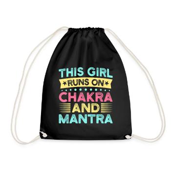 Yoga Girl Runs On Chakra & Mantra Funny Yoga - Turnbeutel - Schwarz - Vorne