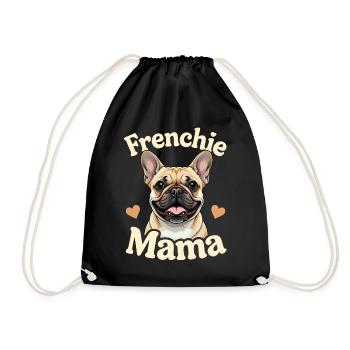 Maman Française Cœur Chien Amoureux Chiens - Sac de sport léger - noir - Devant