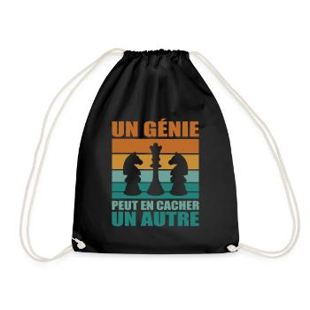 Cadeau Joueur Échecs Phrase Humoristique Génie - Sac de sport léger - noir - Devant