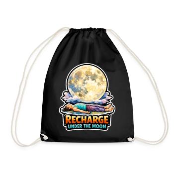 Moon Meditation, Moon Mindfulness, Spiritual - Drawstring Bag - black - Front