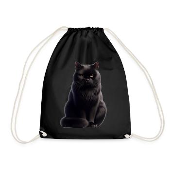 Chat noir - Sac de sport léger - noir - Devant
