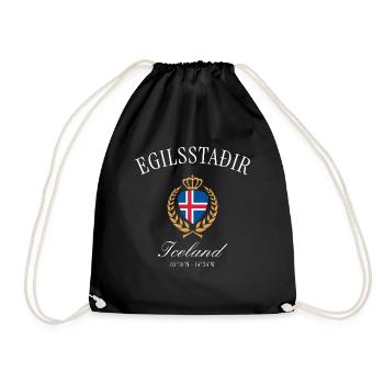 Egilsstaðir Island Wappen Krone – Reise Souvenir - Turnbeutel - Schwarz - Vorne