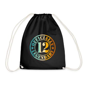 12e anniversaire Garçon Fille Légende Niveau 12 - Sac de sport léger - noir - Devant