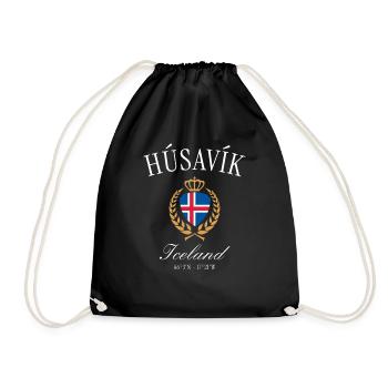 Couronne des armoiries de l’île de Húsavík – Souvenir de voyage - Sac de sport léger - noir - Devant