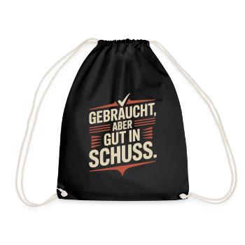 Gebraucht Aber Gut In Schuss Oldtimer Geburtstag - Turnbeutel - Schwarz - Vorne
