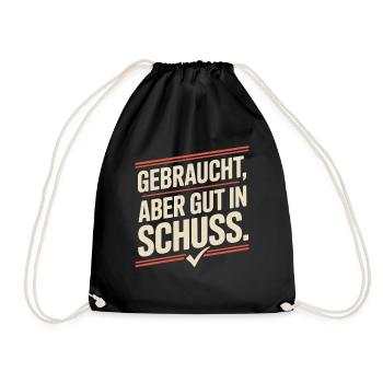 Gebraucht Aber Gut In Schuss Oldtimer Geburtstag - Turnbeutel - Schwarz - Vorne