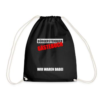Gästebuch Bürgersteigbier Ortskontrollfahrt OKF - Turnbeutel - Schwarz - Vorne