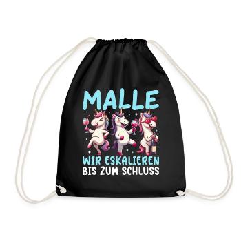 Malle We escalate to the end unicorn - Drawstring Bag - black - Front