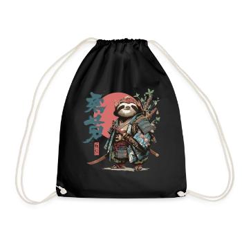 Samurai-Faultier-Krieger - Turnbeutel - Schwarz - Vorne