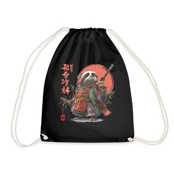 Sloth Samurai Warrior - Drawstring Bag - black - Front