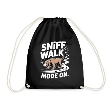 Sniff Walk Mode On Dog Nose Work Fun - Drawstring Bag - black - Front