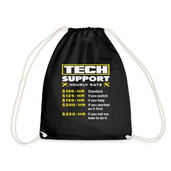 Support technique Liste de prix horaires Informatique - Sac de sport léger - noir - Devant