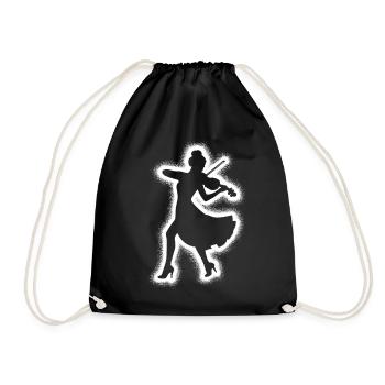 Violin Violinist Kids Girls Ladies Violin - Drawstring Bag - black - Front