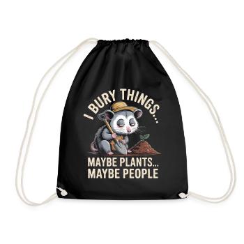 Buried Things: Plant or People - Drawstring Bag - black - Front