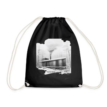 Silent Winter Modern Cabin - Drawstring Bag - black - Front